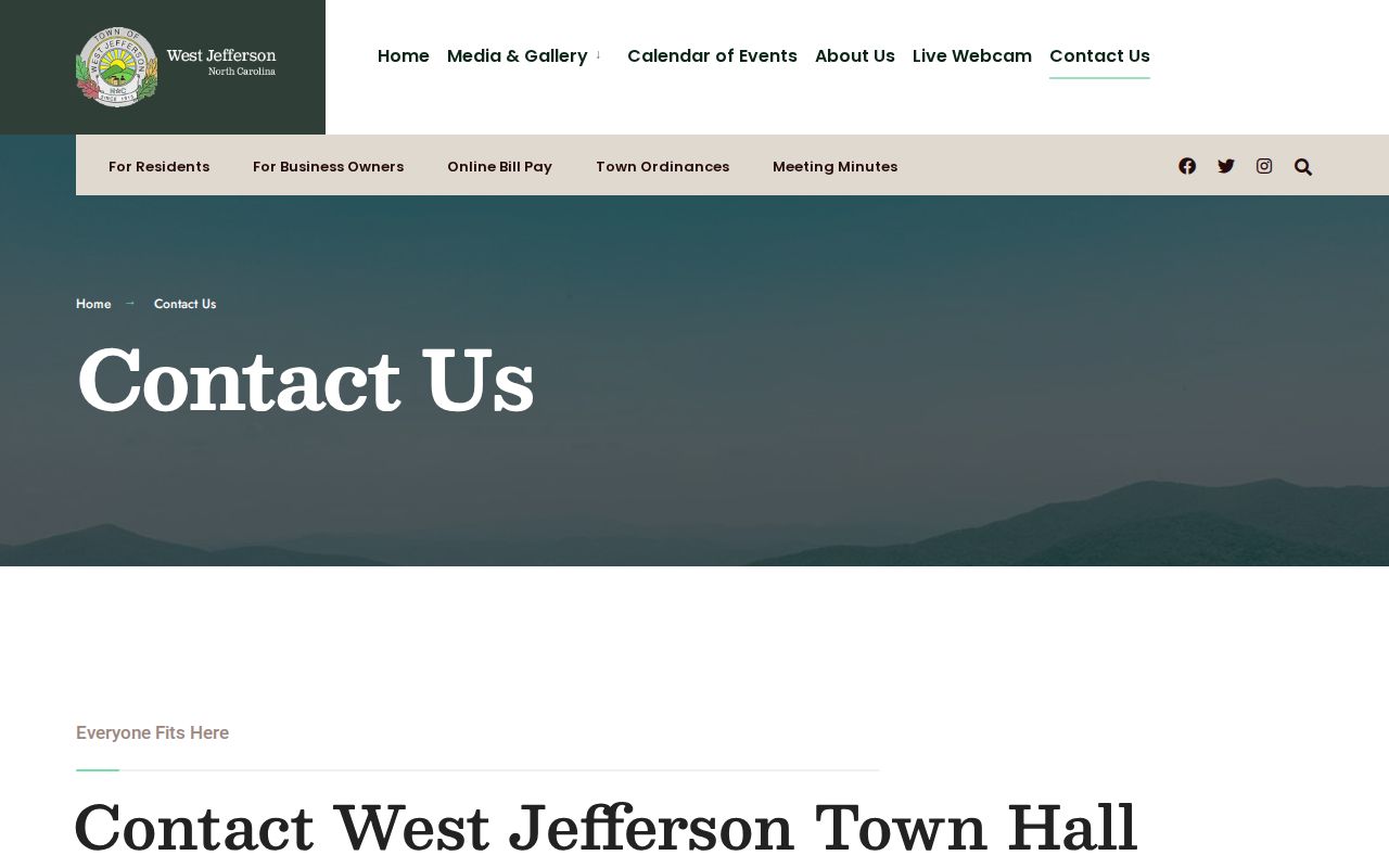 Town of West Jefferson contact page showing police and municipal phone information